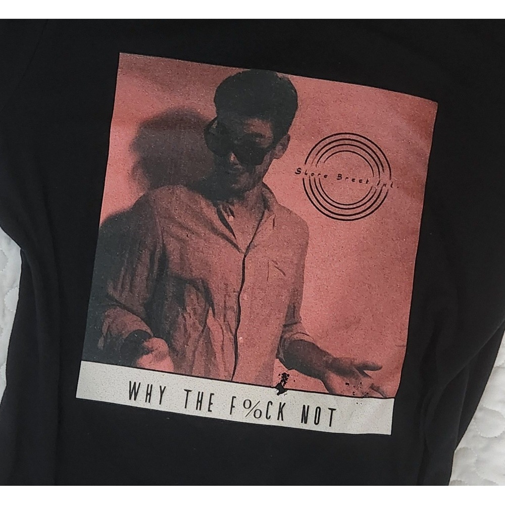 Why The F%ck Not Graphic Tee Medium T-Shirt Black Shore Break Band Punk chest 38